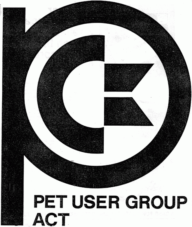 page 01 - Front Cover of the one and only PET USER GROUP ACT Newsletter